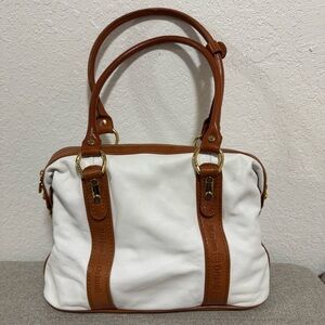 Marino Orlandi Tote Bag, Satchel, Overnight Designer Bag White Brown